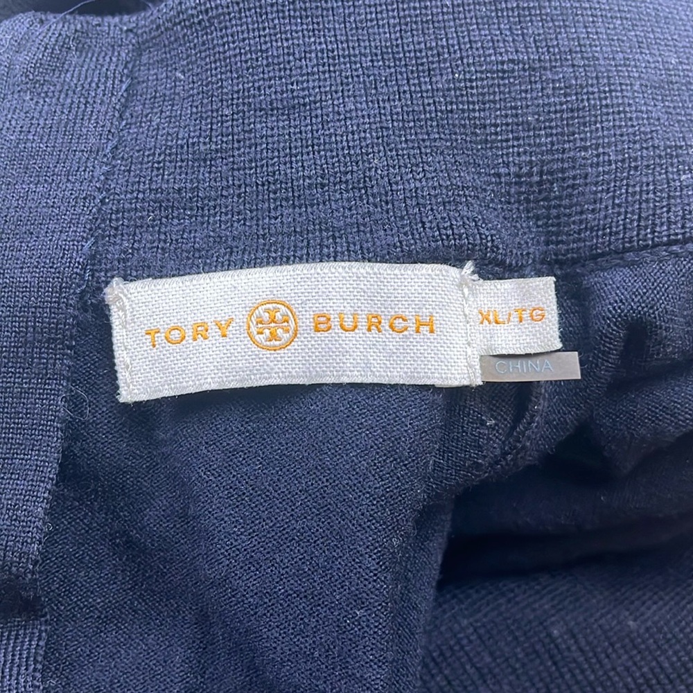 Tory Burch Navy Merino Wool Blend Top with Grommet Detail N278-5 - Picture 6 of 10